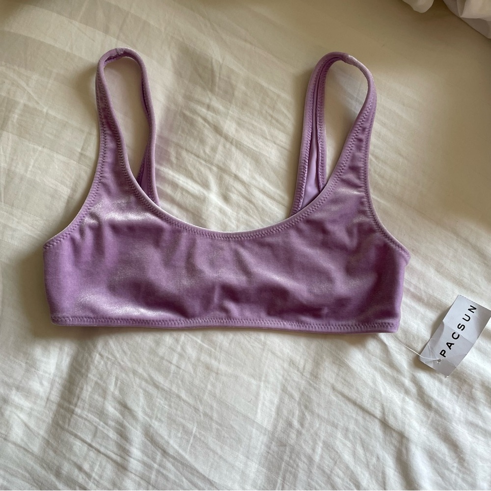 PacSun Velvet Purple Scoop Neck Bikini Top